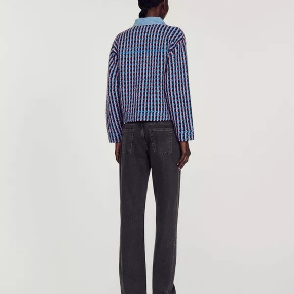 Sandro - Denim and tweed coatigan - Picture 6 of 9